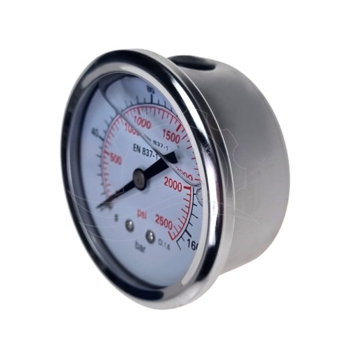 Manometr glicerynowy 0-250bar 63mm (przył. tylne)