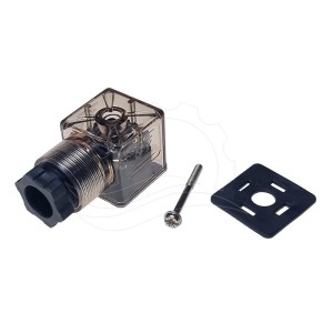 Zástrčka solenoidového ventilu 24 V typu A, osvětlená